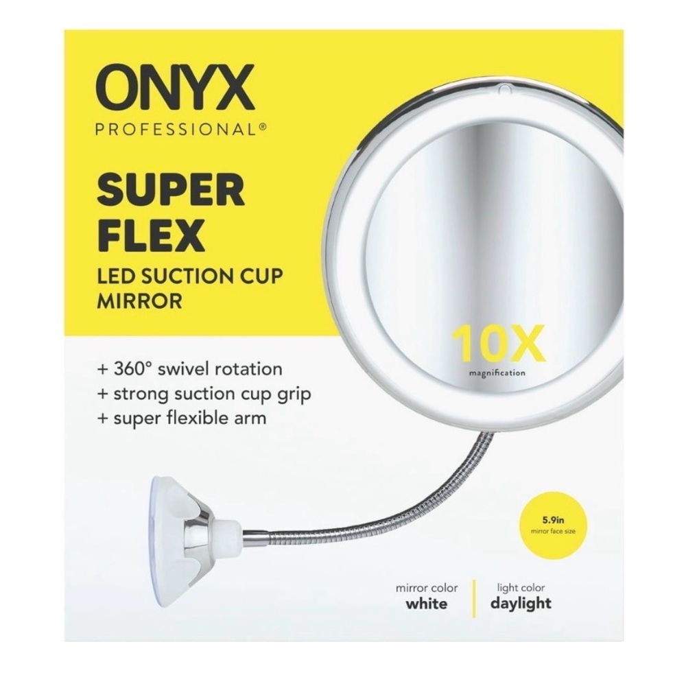 Onyx Super Flex LED Suction Cup Mirror - White